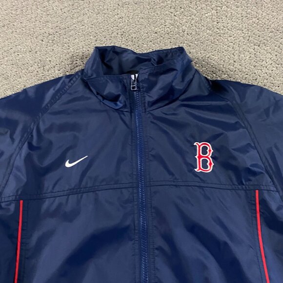Nike Team Boston Red Sox Jacket Boy's XL Blue Nylon Windbreaker Full Zip Vintage - Picture 2 of 10